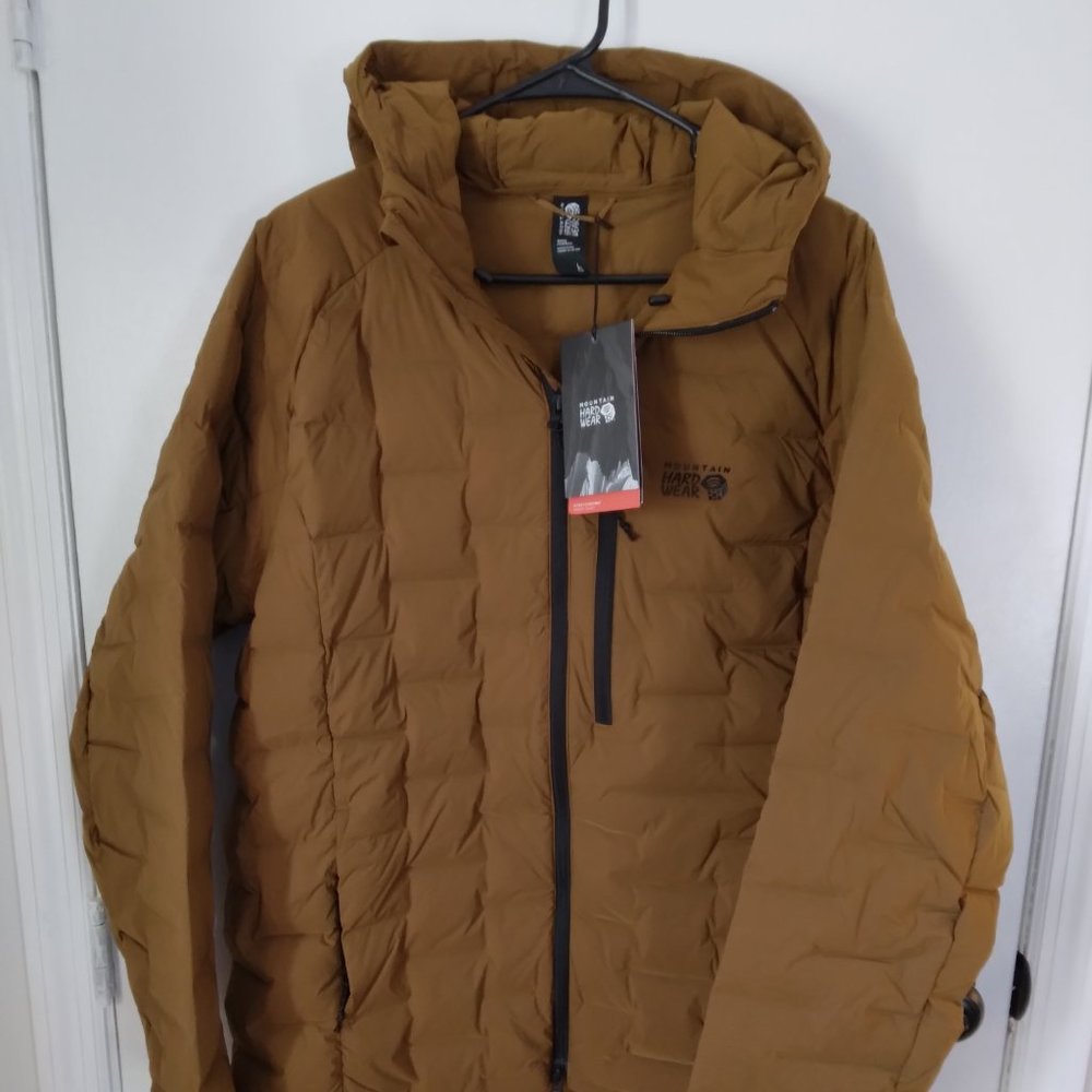 Nwt mens large mountain hardware hiking work lightw stretchdown down jacket coat